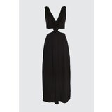 Trendyol Crna kopča i kićanka Detaljna viskozna haljina za plažu crna | bela Cene