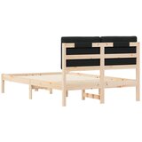 vidaXL Posteljni okvir z oblazinjenim vzglavjem Črna 120 x 190 cm | Shoptok.si