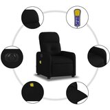  Električni masažni naslonjač od tkanine crni | shoptok.hr