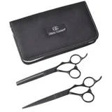 Makaze za šišanje Olivia Garden Silkcut Pro Matt Black Set – 6,50” + 6,35”