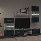 vidaXL 5 kosov TV enot z LED osvetlitvijo Matt Indigo Engineered Wood | Shoptok.si