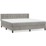 The Living Store Box spring postelja z vzmetnico svetlo siva 160x200 cm žamet - Box Spring Postelja, (21491640) | Shoptok.si