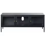 Unique Furniture Črna kovinska TV omarica 132x52 cm Carmel – Unique Furniture