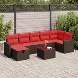  8-dijelni set vrtnih sofa s jastucima smeđi od poliratana | shoptok.hr