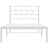 Metalni okvir za krevet s uzglavljem bijeli 75x190 cm | shoptok.hr