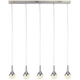 Searchlight Wave Viseča LED svetilka s 5 lučmi v obliki solze, senčnik z učinkom zdrobljenega ledu, krom, (22100905) Cene