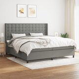 The Living Store Box spring postelja z vzmetnico temno siva 200x200 cm blago - Box Spring Postelja, (21519170) Cene