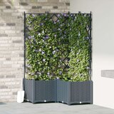  Vrtna sadilica s trellis-om 3 kom Svjetlosiva 80x80x143 cm | shoptok.hr