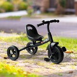 HOMCOM Otroški tricikel z zvončkom, blatnikom in posebnimi kolesi, črn, 74x49x55cm, (20708443) | Shoptok.si