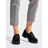 Shelvt Women's suede black loafers | Eponuda.ba