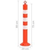 vidaXL Prometni stebrički 10 kosov z verigo 75 cm PE | Shoptok.si