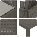  Vrtni set za objed s jastukom 7 pcs Svjetlosiva PP | shoptok.hr