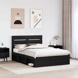 Konstrukcija postelje Črna 150 x 200 cm Masivno borovo les, (5000102652) | Shoptok.si