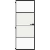 Sobna vrata tanka crna 76 x 201,5 cm kaljeno staklo i aluminij | shoptok.hr