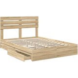  Postelja s shranjevanjem z vzglavjem Sonoma hrast 160 x 200 cm, (5000106253) | Shoptok.si