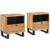  Nočna omarica 2 pcs Naravna 40 x 33 x 46 cm Masiven les manga, (5000107178) | Shoptok.si