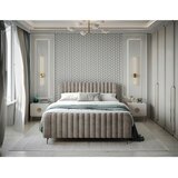 MID.YOU POSTELJA Z VZMETNICO 140 cm x 200 cm , les, tekstil, leseni material rjava | Shoptok.si