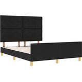  Krevetna konstrukcija s uzglavljem Crna 140 x 200 cm tkanina | shoptok.hr