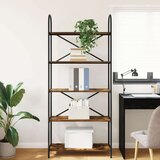 vidaXL Knjižna polica Dimljeni hrast 80 x 30 x 183 cm Konstruiran les | Shoptok.si