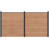 PANEL ograde 2 pcs WPC i aluminij Smeđa | shoptok.hr