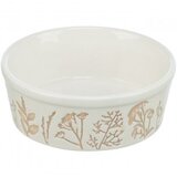  činija sa motivom cveća keramička 03L 12cm belo krem | ePonuda.com