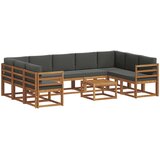  Set vanjskih sofa s jastukom 10 pcs Prirodna i antracit | shoptok.hr
