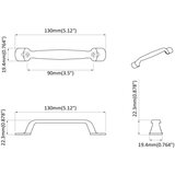 Drška za namještaj 2 pcs Crna 130 x 19 4 x 22 3 mm Aluminij | shoptok.hr