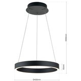 Orion led luster sa prigušivačem na sajli kolk LED/40W/230V 2700/3000/4000K prečnik 40 cm crna | Eponuda.com