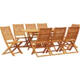 vidaXL 9-delni vrtnarski jedilni set iz trdnega lesa akacije | Shoptok.si