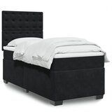 vidaXL Box spring postelja z vzmetnico črna 80x200 cm žamet, (21306544) | Shoptok.si