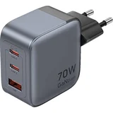 70W GaN PD Charger 1x USB-A 2x USB-C BK