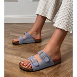 D/CEO Blue sandals with buckles on cork sole Cloud | Shoptok.si