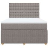 vidaXL Krevet s oprugama i madracem smeđesivi 140 x 190 cm od tkanine | shoptok.hr
