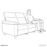 SOFA Smeđa 214 x 90 x 95 cm Umetnička suknja koža | shoptok.hr