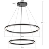  Brilagi - LED prigušiva viseća lampa na sajli PORTOFINO LED/98W/230V Ø 80 cm crna + daljinski upravljač | Eponuda.com