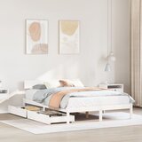 vidaXL Posteljni okvir brez vzmetnice bel 120x200 cm trdna borovina Cene