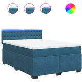  The Living Store Box spring postelja z vzmetnico modra 140x190 cm žamet - Box Spring Postelja, (21493465) | Shoptok.si