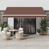 vidaXL Tenda na ručno uvlačenje smeđa 400 x 350 cm Cijene
