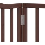 vidaXL Ograda za pse z vrati zložljiva 6 panelov rjava 480 cm les | Shoptok.si