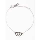 Yups Bracelet on a silver chain decorated with handcuff pendants