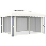  Sjenica sa zastorima i LED svjetlima 4 x 3 m krem bijela | shoptok.hr