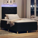  LED Box Spring Krevet s uzglavljem Crna 120 x 190 cm tkanina | Shoptok.si