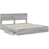  Postelja s shranjevanjem z vzglavjem Siva Sonoma 200 x 200 cm, (5000106132) | Shoptok.si