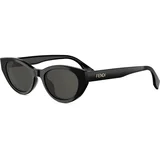 Lettering Black Cat Eye Sunglasses ONE SIZE (51) Črna/Siva
