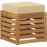  Vanjska stolica klupa s jastukom Prirodna 43 x 43 x 37 cm - Prirodno i bež 40 cm Zatvoren prostor za noge | shoptok.hr