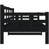  Dnevni ležaj od masivne borovine crni 80 x 200 cm | shoptok.hr