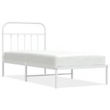 Metalni okvir za krevet s uzglavljem bijeli 90x200 cm | shoptok.hr