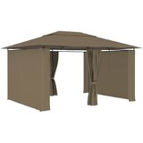  Vrtni šotor z zavesami 4x3 m taupe 180 g/m² | Shoptok.si