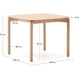Kave Home Blagovaonski stol u dekoru jasena 100x100 cm Indara – | shoptok.hr