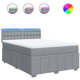 Maison Chic Box spring postelja - Vzmetna postelja z vzmetnico svetlo siva 140x200 cm blago SL5531, (21907710) | Shoptok.si